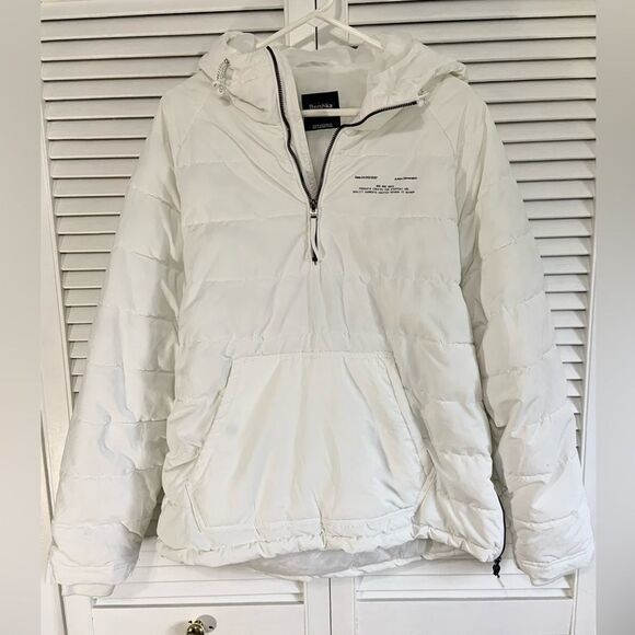 COPY - Bershka Unisex Lightweight White Puffer Jacket Size Medium - Picture 1 of 11
